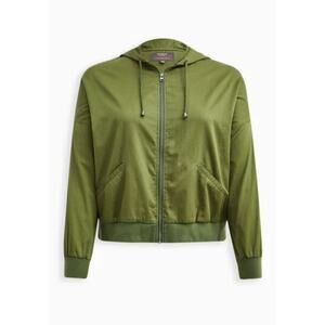 Torrid Green Twill Dolman Zip-Front Anorak Jacket Plus Lightweight Size 4 NWT